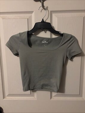 Hollister Women's Square Neck Crop Top - Sage